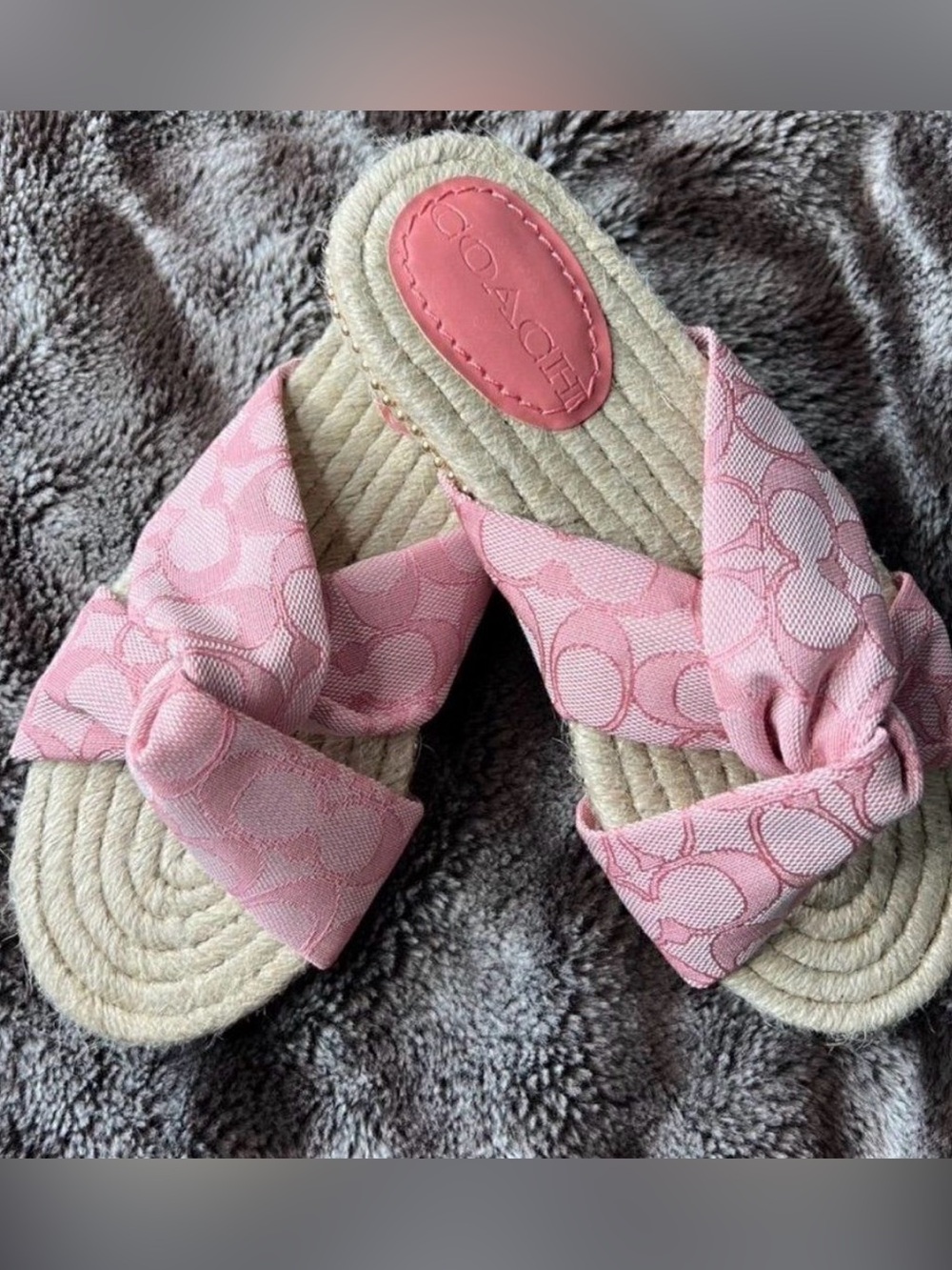 Coach Charli Espadrille Slide Sandals with Jacquard Straps 5.5 NWOT - Picture 6 of 8